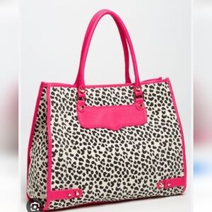 🍂🍁Rare Neon Pink Leopard Print  Rebecca Minkoff Tote